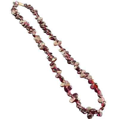  Womens Rhodonite Beaded Necklace- Maroon 