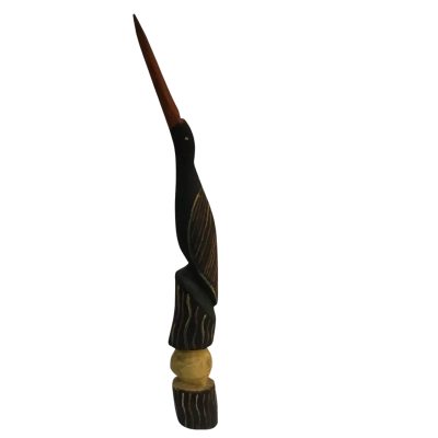 TIWI Bird Totem Carved Iron Wood Approx 42 x 6cm