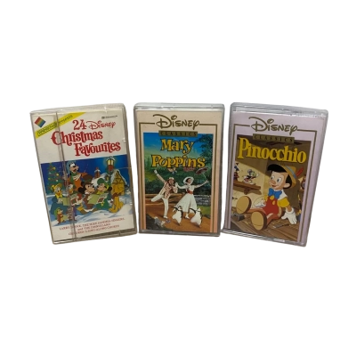 Set of three vintage Disney audio cassetes