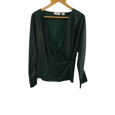 Sass & Bide Womens  Size 10 3/4 Sleeve Top Olive / Striped 