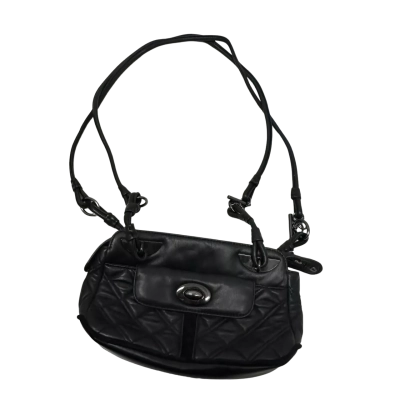 Mimco Womens Shoulder Bag Black  Leather