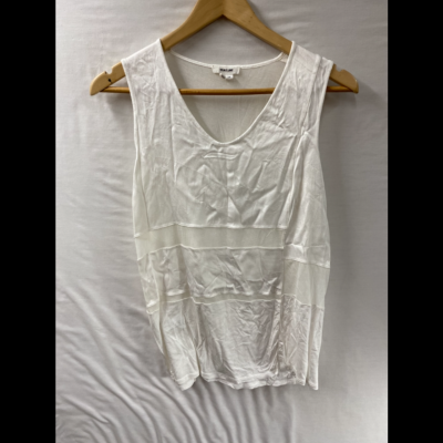 HELMUT LANG Womens  Size Petite Sleeveless Top White 