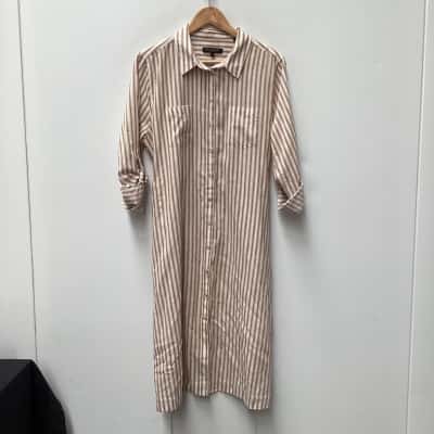 David Lawrence Womens  Size 16 Casual Dress Pinstriped 