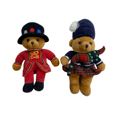 Lot of 2 Keel Toys Simply Soft Collection Bears Beefeater &  Scottish Bear