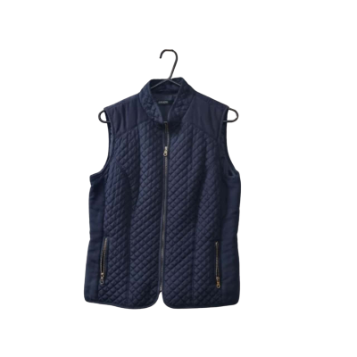 David Jones Women's Size L Quilted Vest in Navy Blue 