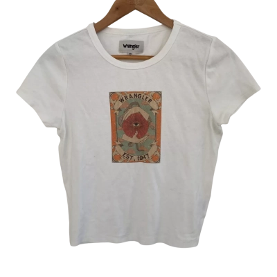 Wrangler Womens  Size 12 Short Sleeve Top White 