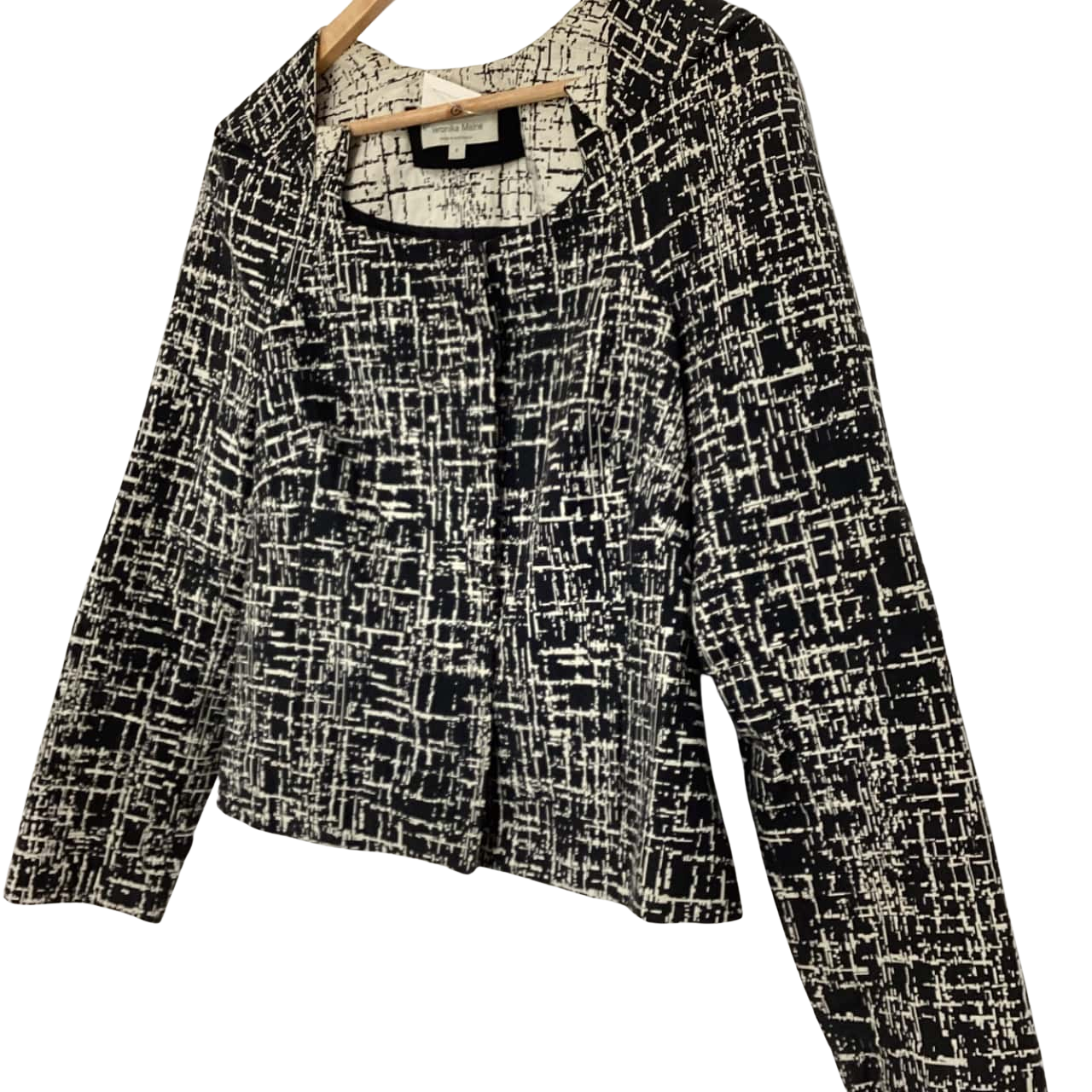 Veronika Maine Womens Size 8 Black/white Pattern Evening Jacket