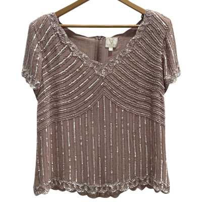  Vicky Mar Australia Silk Sequin Top Size 18 