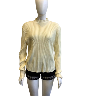 BNWT Cider Women's Label Size 3XL Long Sleeve Ribbed Top Cream 