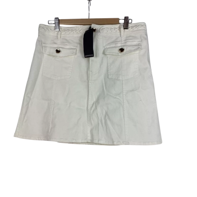 Portmans White Denim Mini Skirt (Size 14)