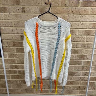 Maje Womens mascotte loose knit ribbon sweater Size 1 