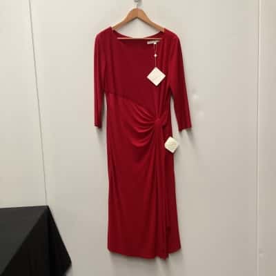 NEW - Anthea Crawford Savannah Dress Red Size 16
