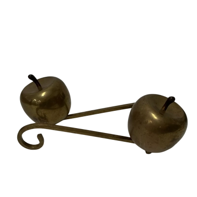 Set of two vintage brass apples 