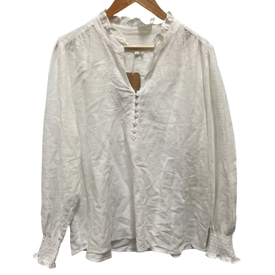 Yarra Trail White Embroidered Ricamo Top Size 14