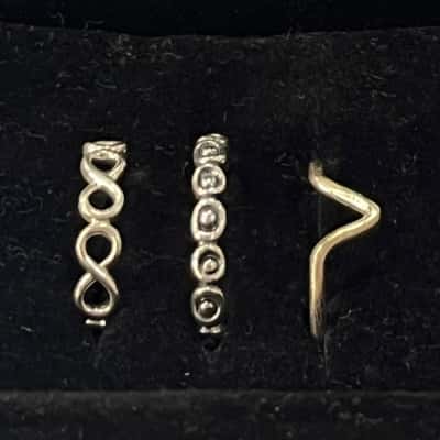 925 Stamped Pandora Ring Duo + Unmarked Stacker Ring