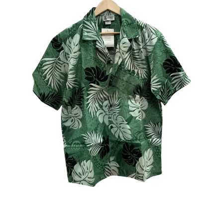Aloha Republic Mens Size L Hawaiin Shirt Green