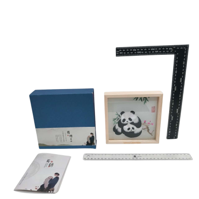 Japanese Double Sided Panda Embroidery Art Ginto Lighting 