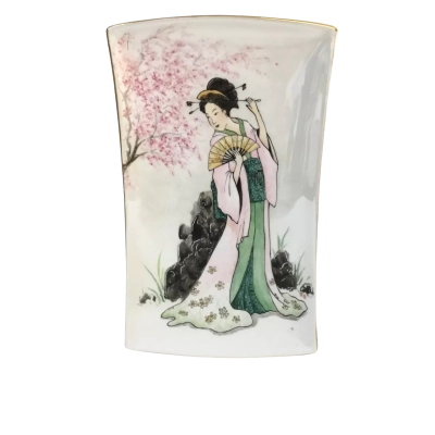 Porcelain Art Japanese Lady  Plate Diddy Yeung Approx 20 x 11cm