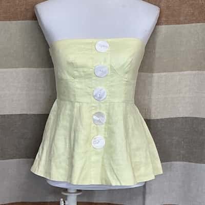 Joslin Womens  Size 8 Sleeveless Top Green / Yellow 