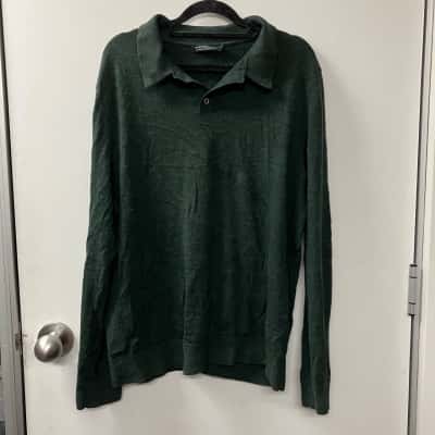 Sportscraft Mens  Size L merino wool Crew Neck Jumper Olive 