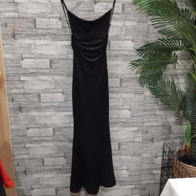 White Fox Womens  Size XXS Bodycon Dress / Shoestring Strap Dress Black  