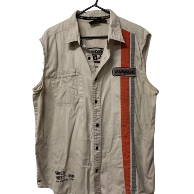 Men’s Harley Davidson Size XXL Beige Short Sleeve Shirt