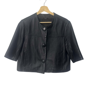 Country road black leather cropped Jacket 