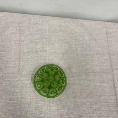 Antique Green Glass flower Frog