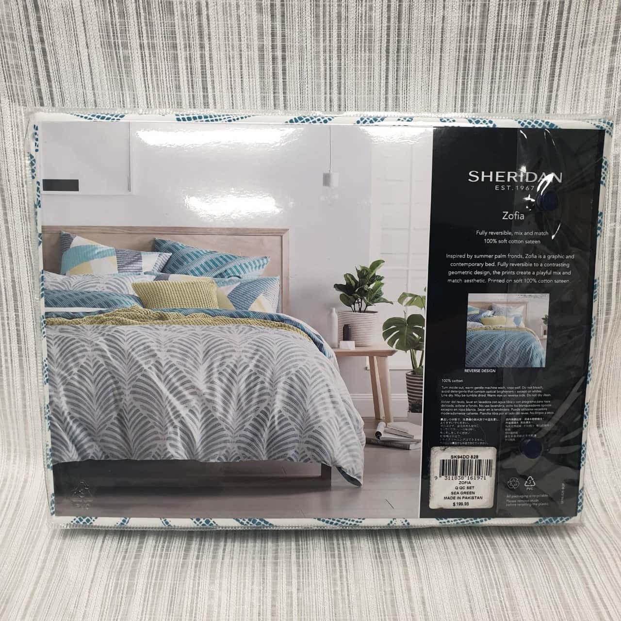 Stunning Sheridan Sea Green Queen Quilt Cover Set Plus 2 Extra