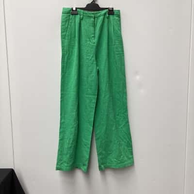 Sportsgirl Womens  Size 10 Wide Leg Pants Green 