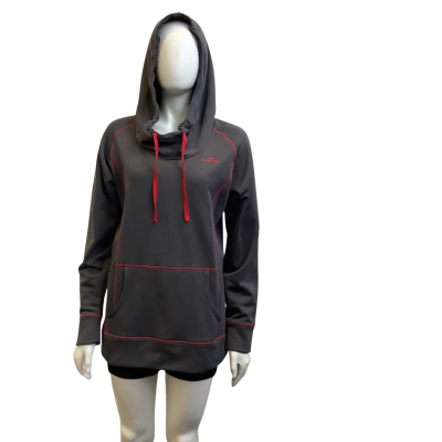 Kathmandu Womens (Youth)   Size 14 Fleece Lined Altica100 Hoodie Charcoal / Red