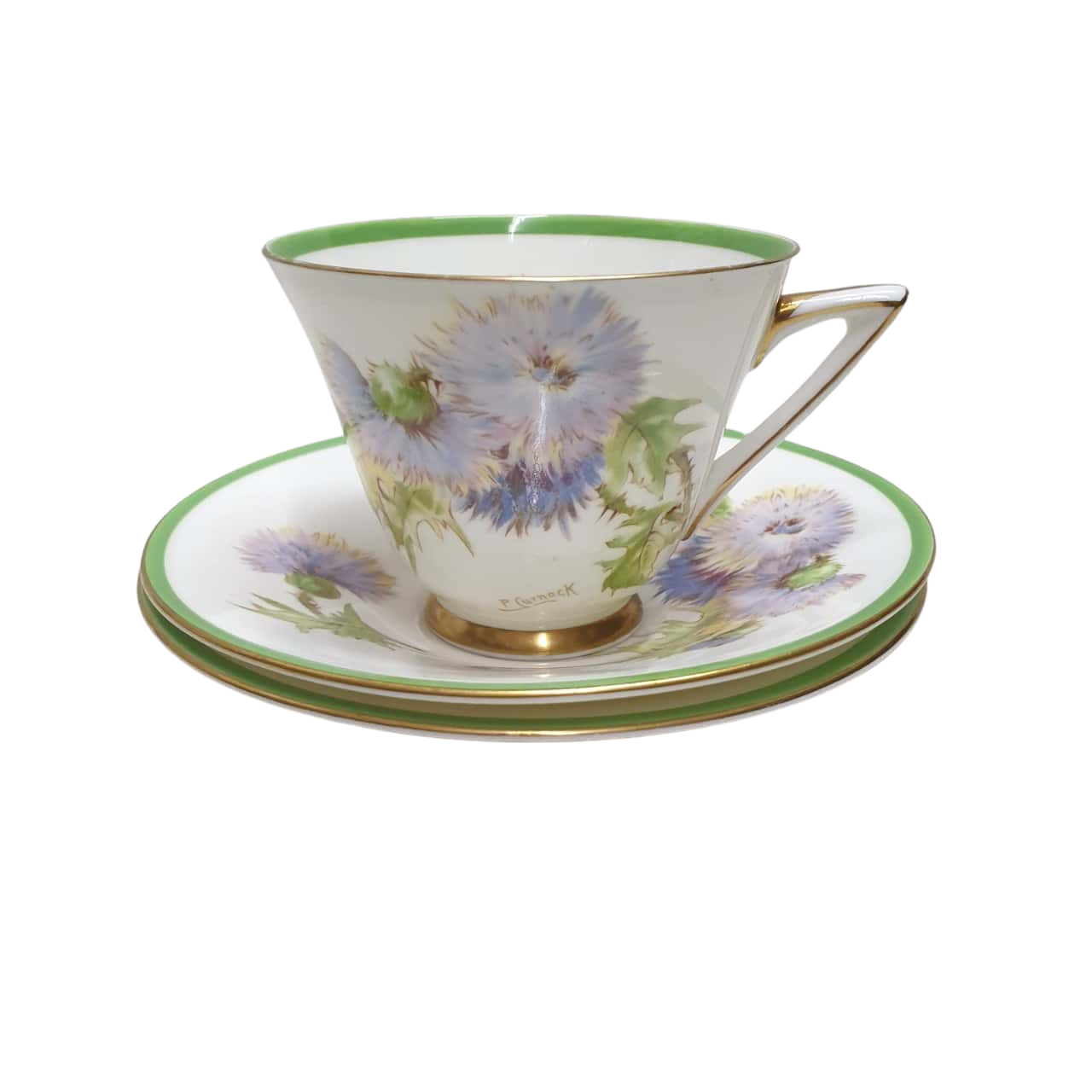 Vintage Royal Doulton Glamis Thistle 3 Piece Set Cup & 2 Saucers(s)