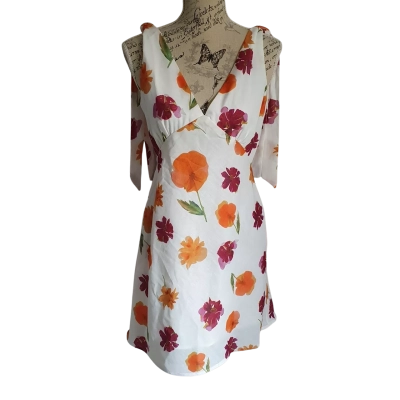 Billy J Womens  Size 12 Casual Dress Floral / White BNWT