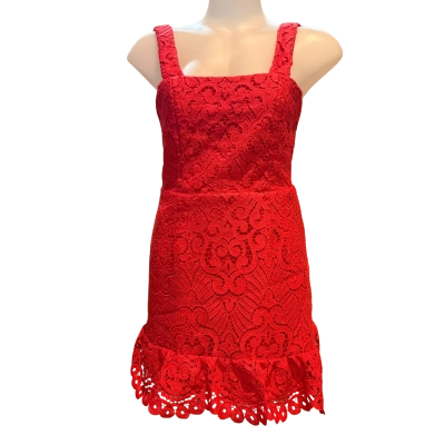 Kookai   Louisa Lace Mini Dress.  Berry Red   Size 38 / 10