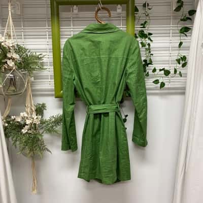 Monsoon Womens Trench Coat Green Size 16-18