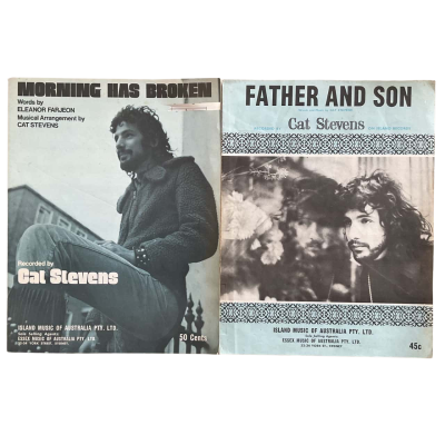 Cat Stevens “Morning Has Broken” & “Father And Son” Piano Vocal Vintage Sheet Music