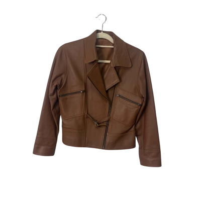 Dormeuil England Size S Leather Jacket Brown 