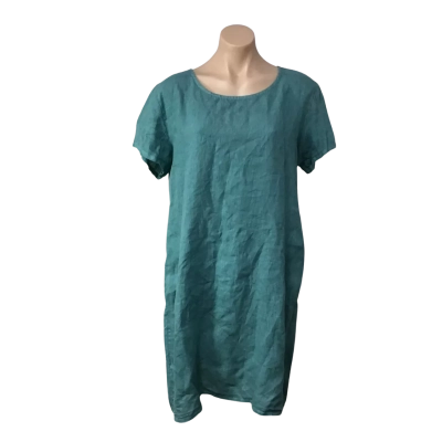 Life Art Womens approx Size M Teal Short Sleeve Dress 