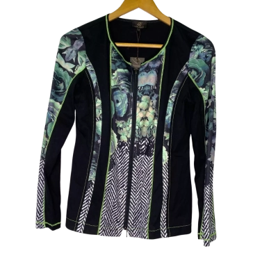 Gabriella Frattini Womens  Size 8 Cardigan Black  / Floral 