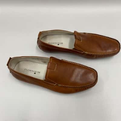 Florsheim - Mens Leather Slip-on Loafers - Size 11EE(UK) / 12EE (USA)/ 46EE(EURO) - Tan