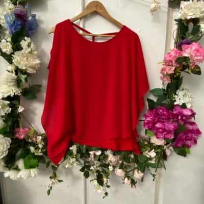 Joseph Ribkoff Womens  Size 12 3/4 Sleeve Blouse Red 