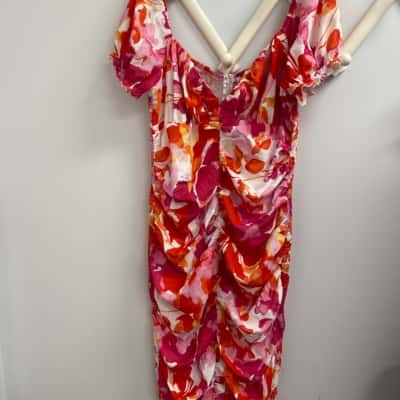 MICA by Amica  Womens  Size 16 Floral  Dress Orange / Pink  / White / Yellow 