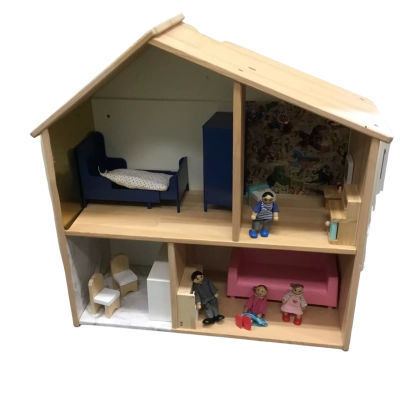 Wooden Doll House Play Set as pictured 