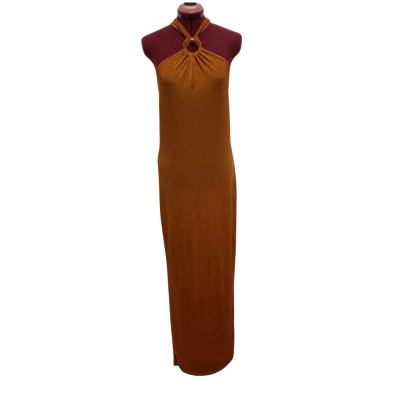 Pretty Little Thing Womens  Size 16 Maxi Dress Burnt Orange 