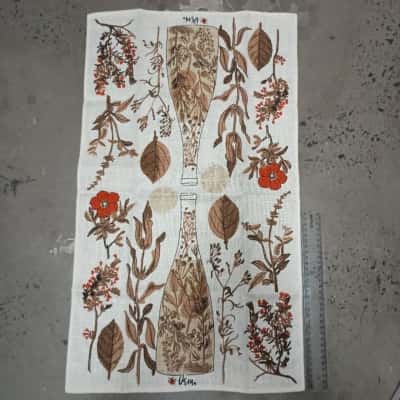Flowers/Leaves Tea Towel - All Linen
