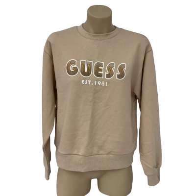 Guess Womens Size XS Long Sleeve Shaded Sweatshirt Beige / Rose Gold 