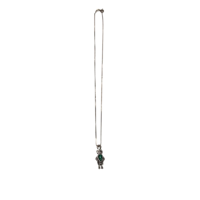 Sterling Silver Carolyn Pollack Hemis Kachina Malachite Pendant With 925 Italian Silver Necklace