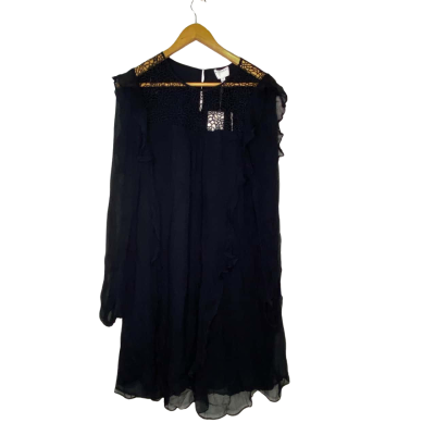 Witchery Womens  Size 12 Long Sleeve Dress Navy Blue 