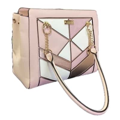 Marikai Womens Handbag Geometric Champagne / Pink  / White 