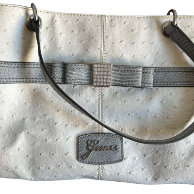 Brand New 2000s Guess Pink, White and Grey Shoulder Bag (B22)